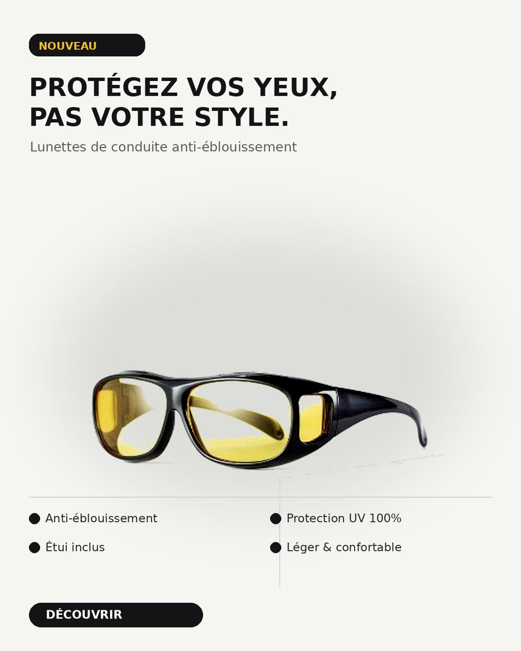 Lunettes de Conduite Anti-Éblouissement + Étui de Protection Offert